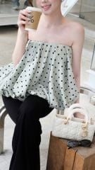 Set Áo Bí Chấm Bi Quần Loe