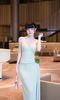 Đầm Lưới Xoắn Eo Kèm Hoa