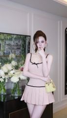 Đầm 2S Xếp Ly Đính Nơ