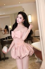 Đầm Bí Đính Nơ Charm