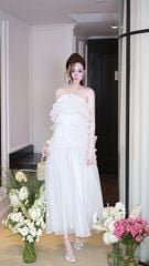 Đầm Yếm Voan Tầng Kèm Charm