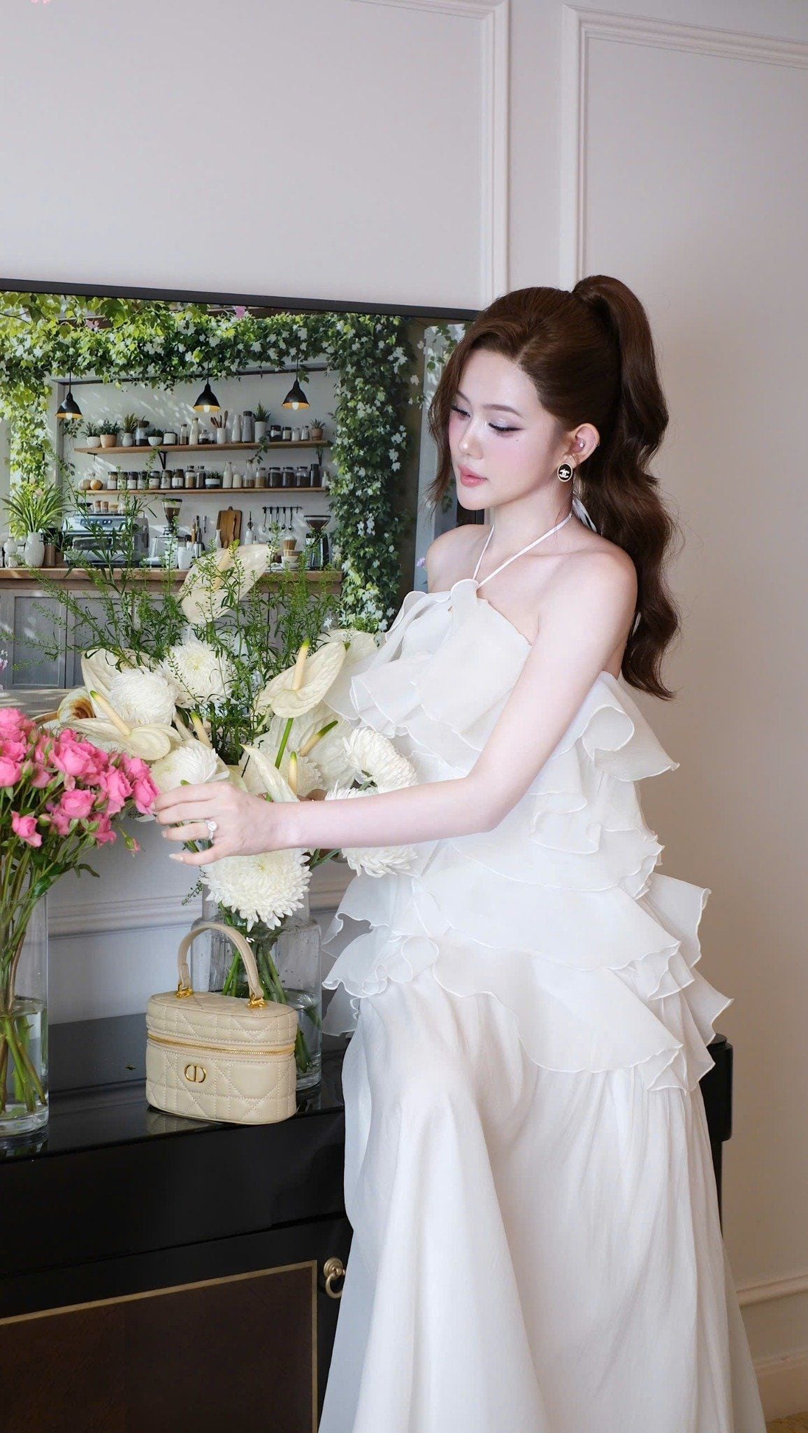 Đầm Yếm Voan Tầng Kèm Charm