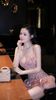 Đầm Lưới Kim Sa Kèm Hoa