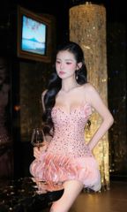 Đầm Lưới Kim Sa Kèm Hoa