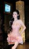 Đầm Lưới Kim Sa Kèm Hoa