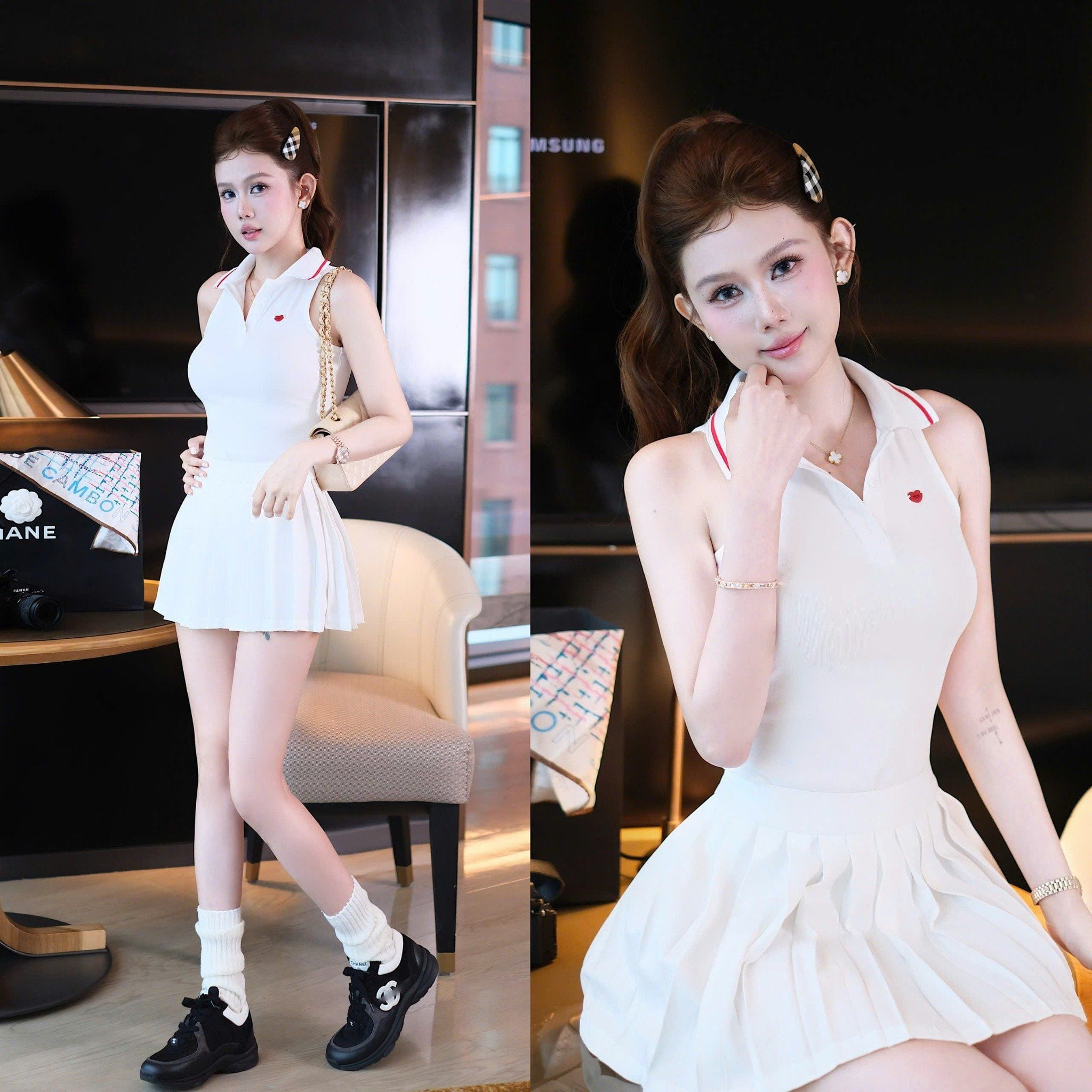 Set Bodysuit Cv Xếp Ly