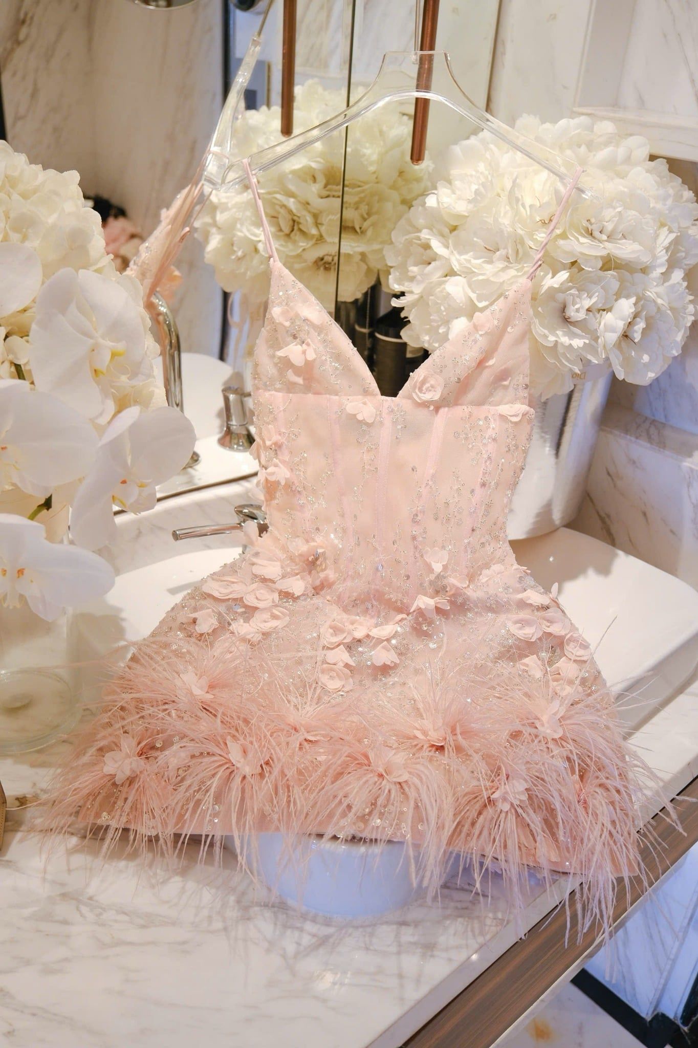 Đầm Kết Kim Sa Đính Hoa