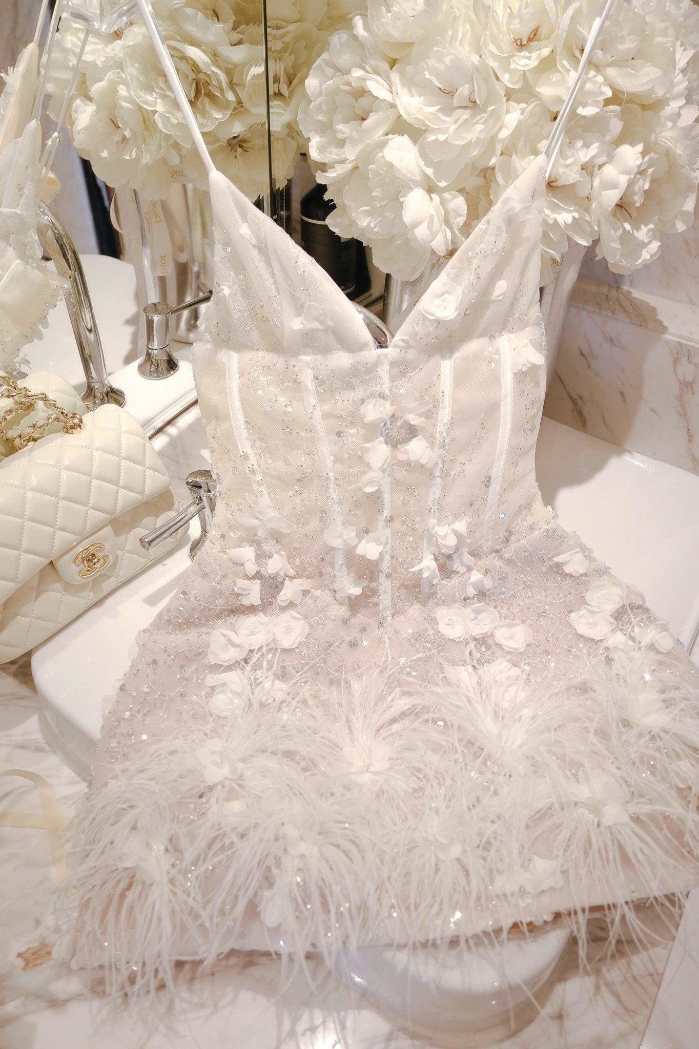 Đầm Kết Kim Sa Đính Hoa