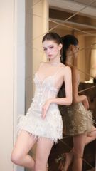 Đầm Kết Kim Sa Đính Hoa