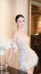 Đầm Kết Kim Sa Đính Hoa