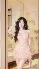 Đầm Kết Kim Sa Đính Hoa