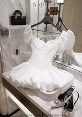 Đầm Ren Bí Tay Phồng