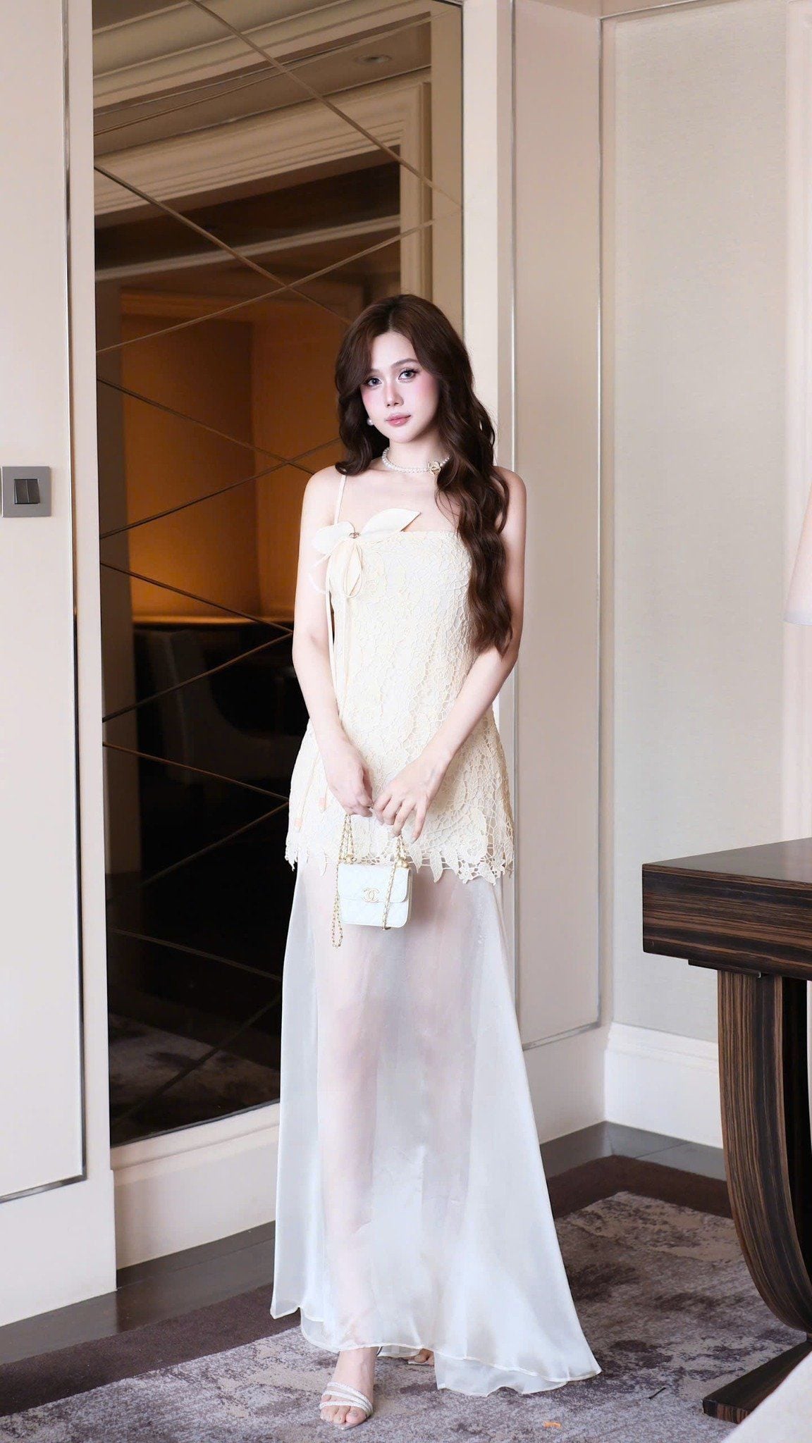 Maxi 2S Ren Hoa Phối Voan