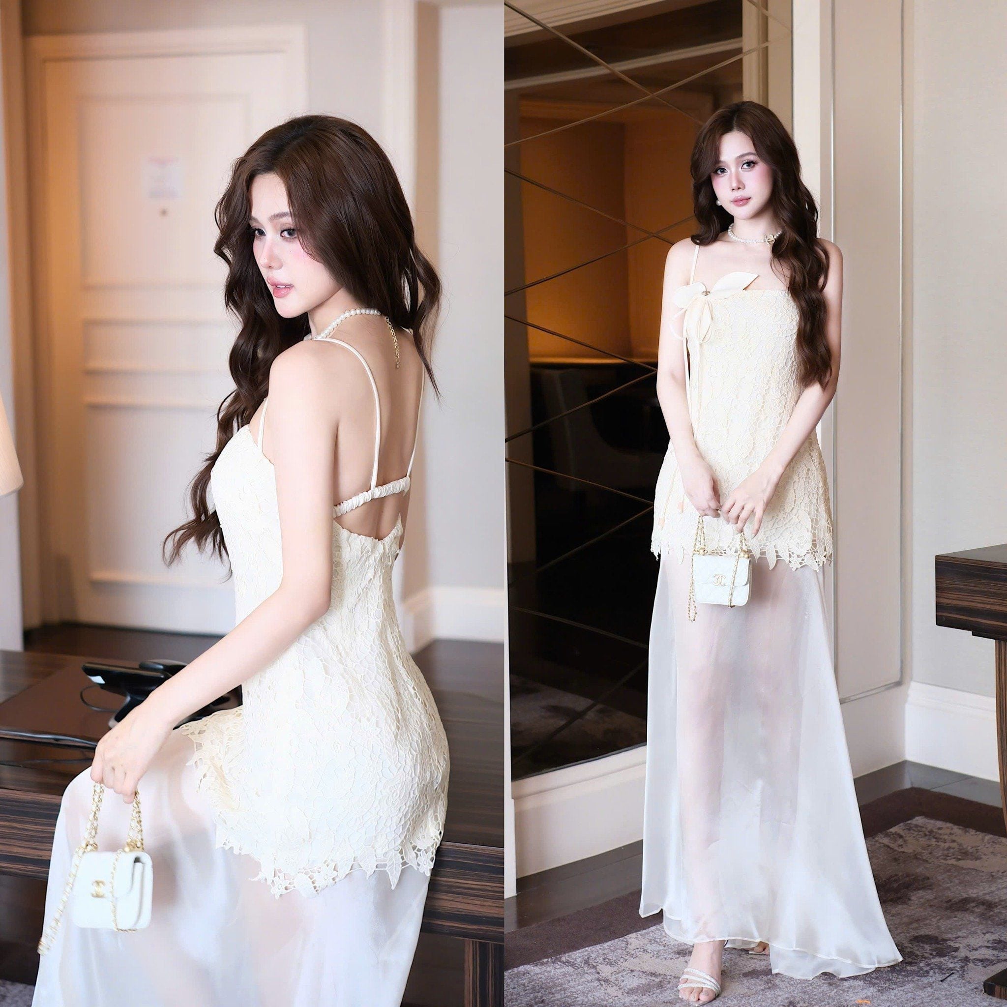 Maxi 2S Ren Hoa Phối Voan