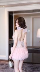 Đầm Yếm Lưới Viền Đá