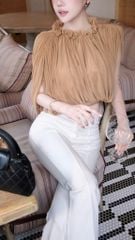 Áo Lưới Viền Bo Cổ