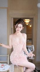 Đầm Kết Kim Sa Đính Hoa