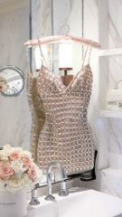 Đầm Lưới Đính Đá Caro