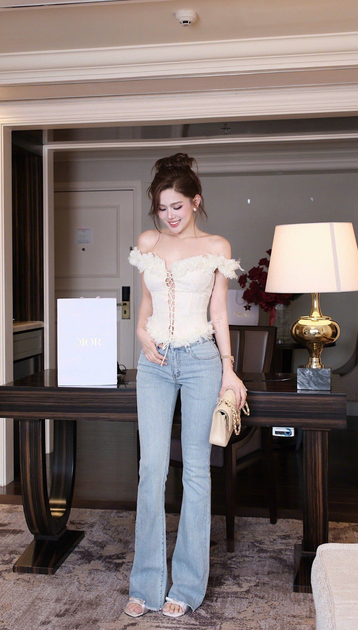 Áo Ren Đan Dây Bẹt Vai