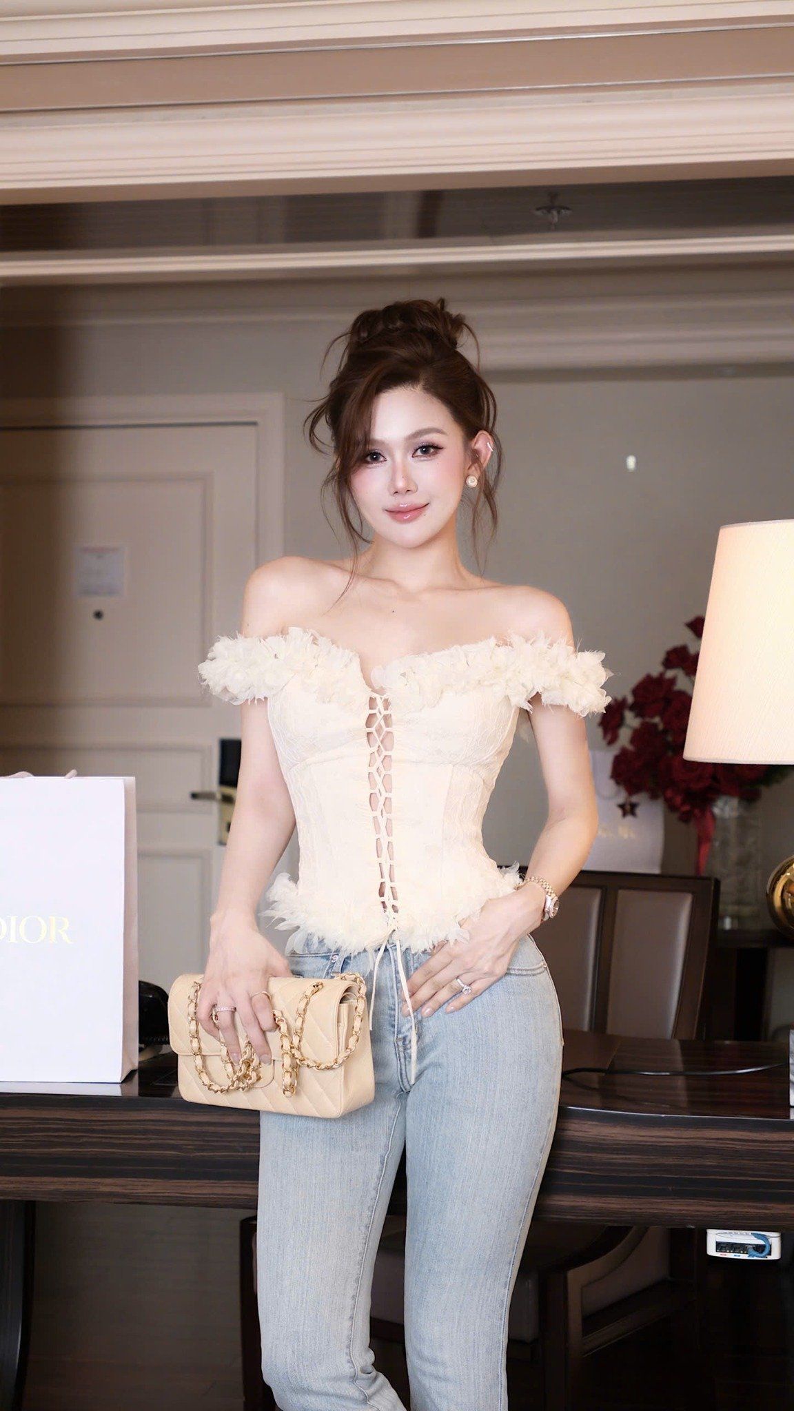 Áo Ren Đan Dây Bẹt Vai