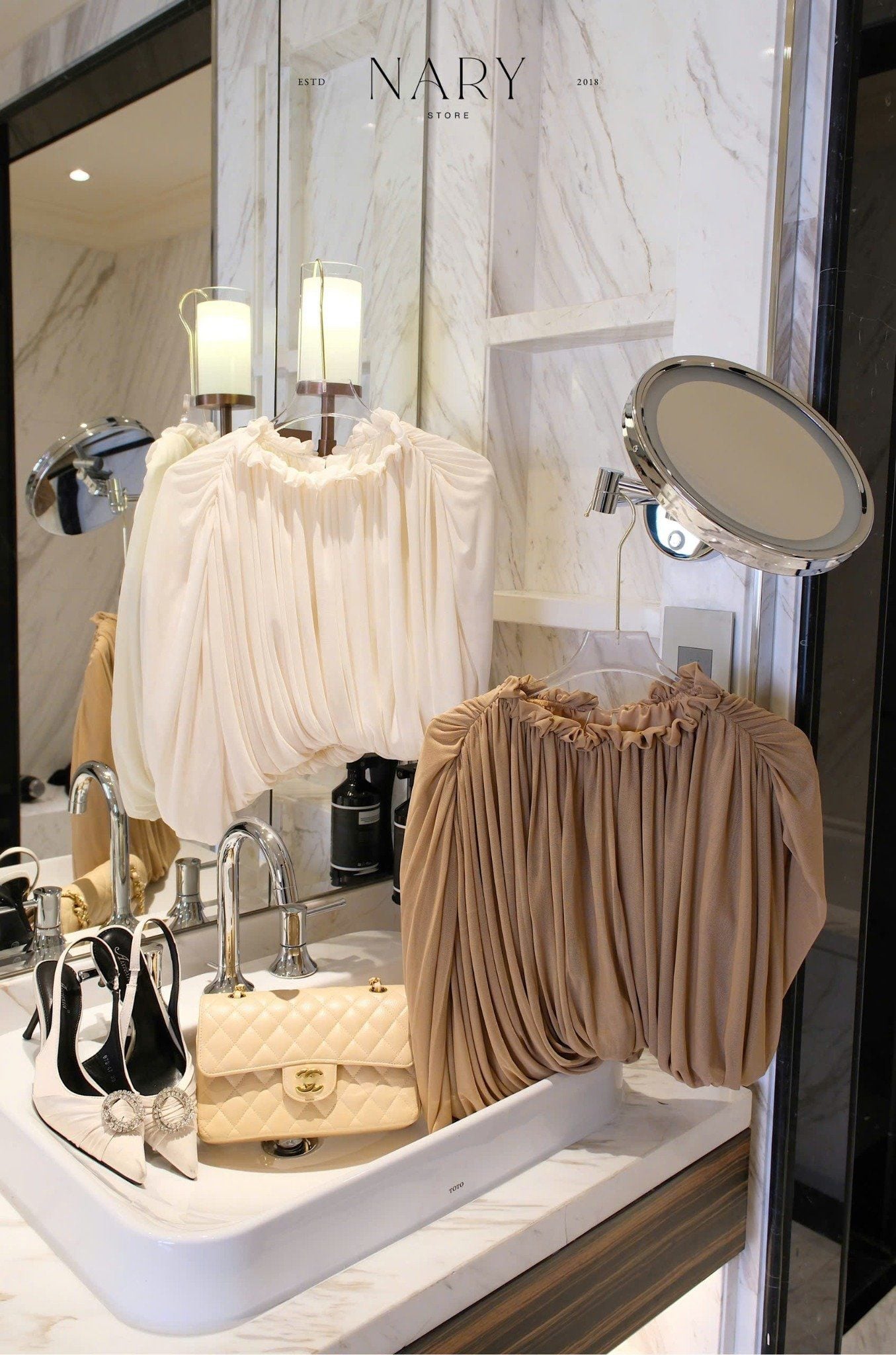 Áo Lưới Viền Bo Cổ