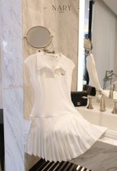 Đầm Xòe Cổ SM Xếp Ly Nhỏ