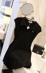 Đầm Xòe Cổ SM Xếp Ly Nhỏ