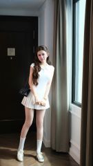 Đầm Xòe Cổ SM Xếp Ly Nhỏ