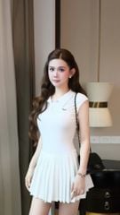 Đầm Xòe Cổ SM Xếp Ly Nhỏ