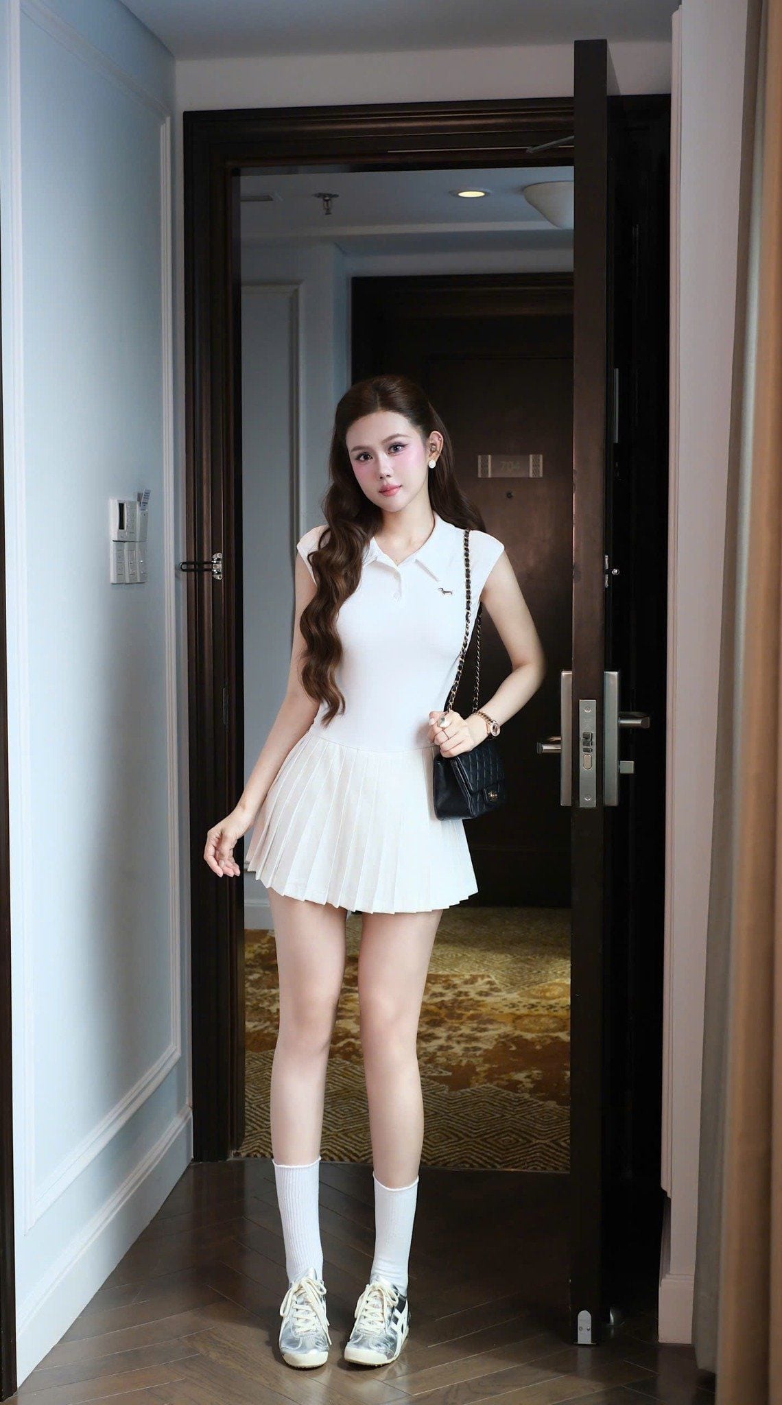 Đầm Xòe Cổ SM Xếp Ly Nhỏ