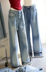 Quần Jean Suông Belt Bính