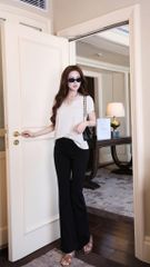 Set Áo Cổ V Quần Loe