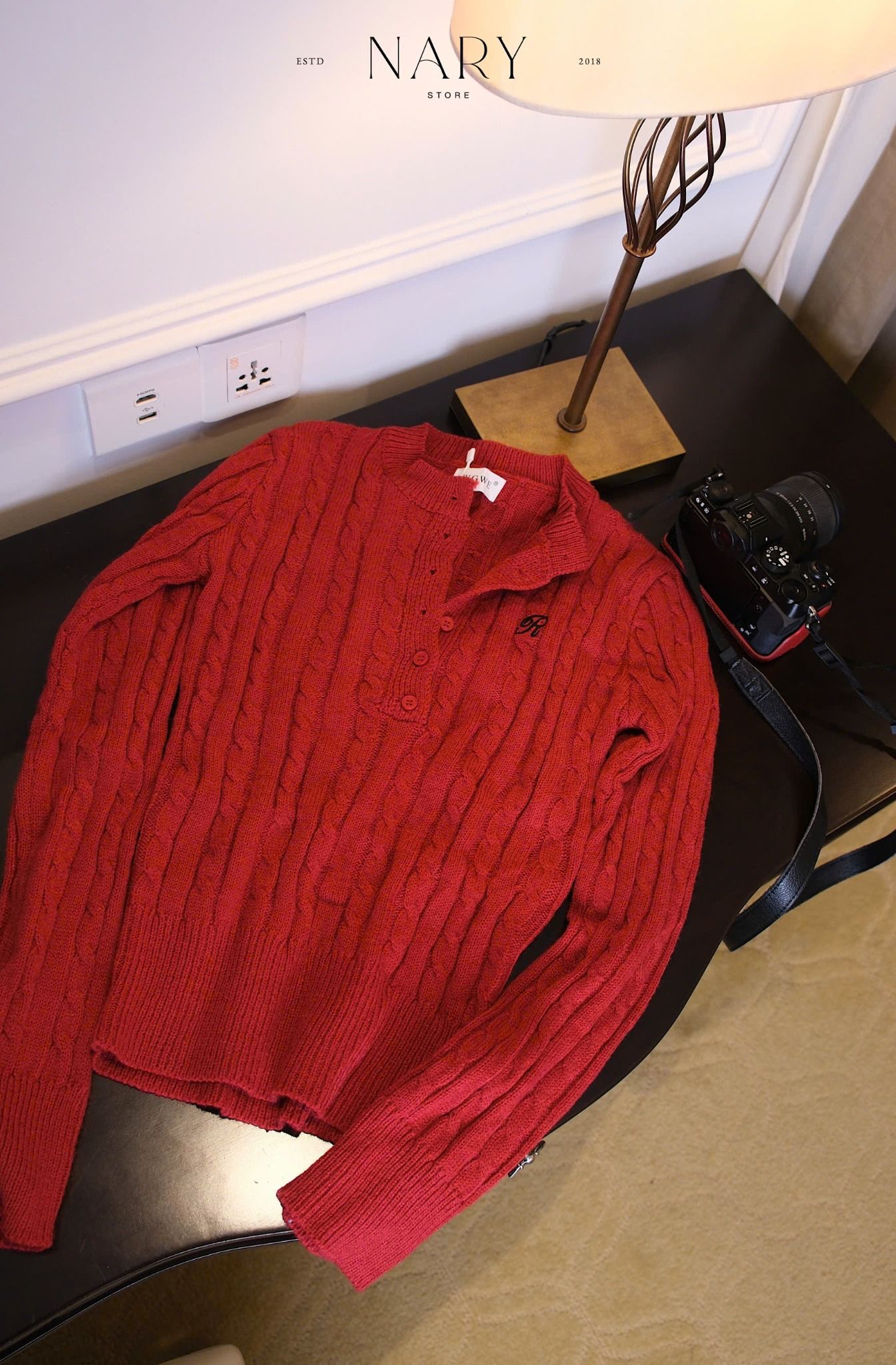 Áo Len Tay Dài  Cài Nút