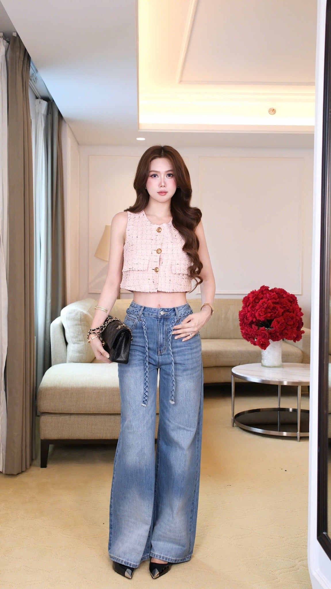 Áo Dạ Gile Nút Vàng