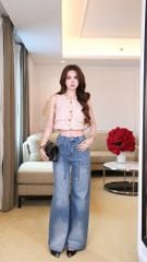 Quần Jean Suông Belt Bính