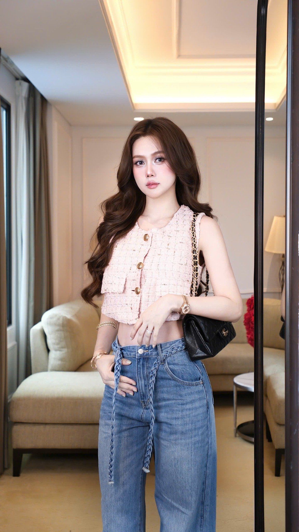 Áo Dạ Gile Nút Vàng