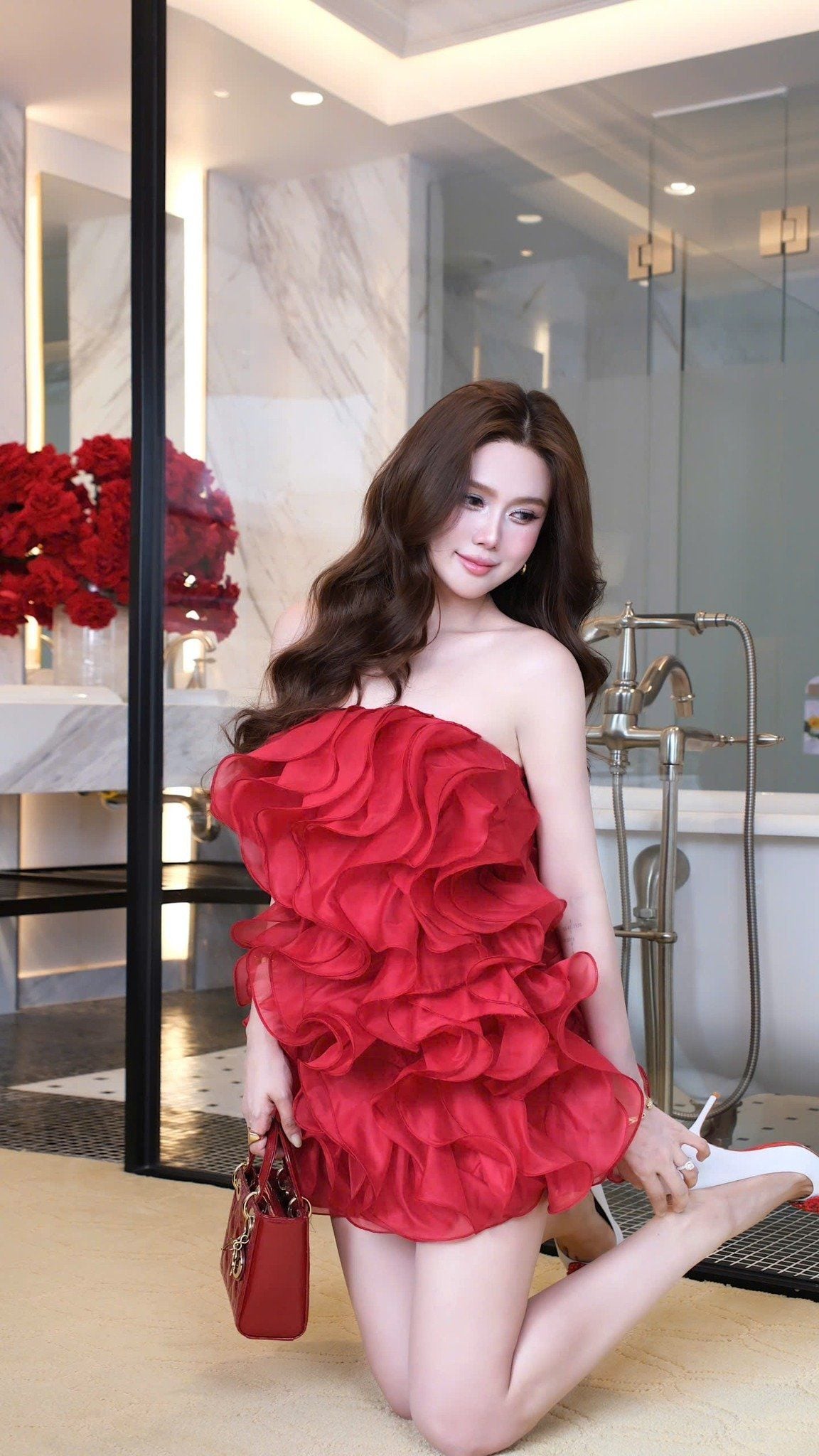 Đầm Cup Bèo Gợn Sóng