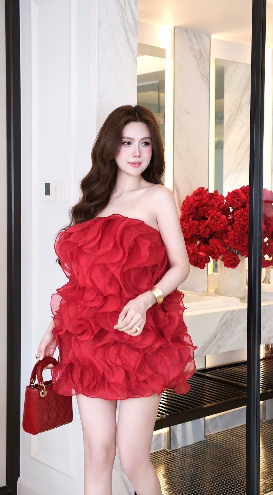 Đầm Cup Bèo Gợn Sóng