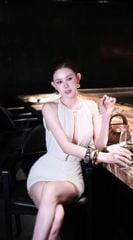 Đầm Hở Lưng Dập Ly Viền Đá