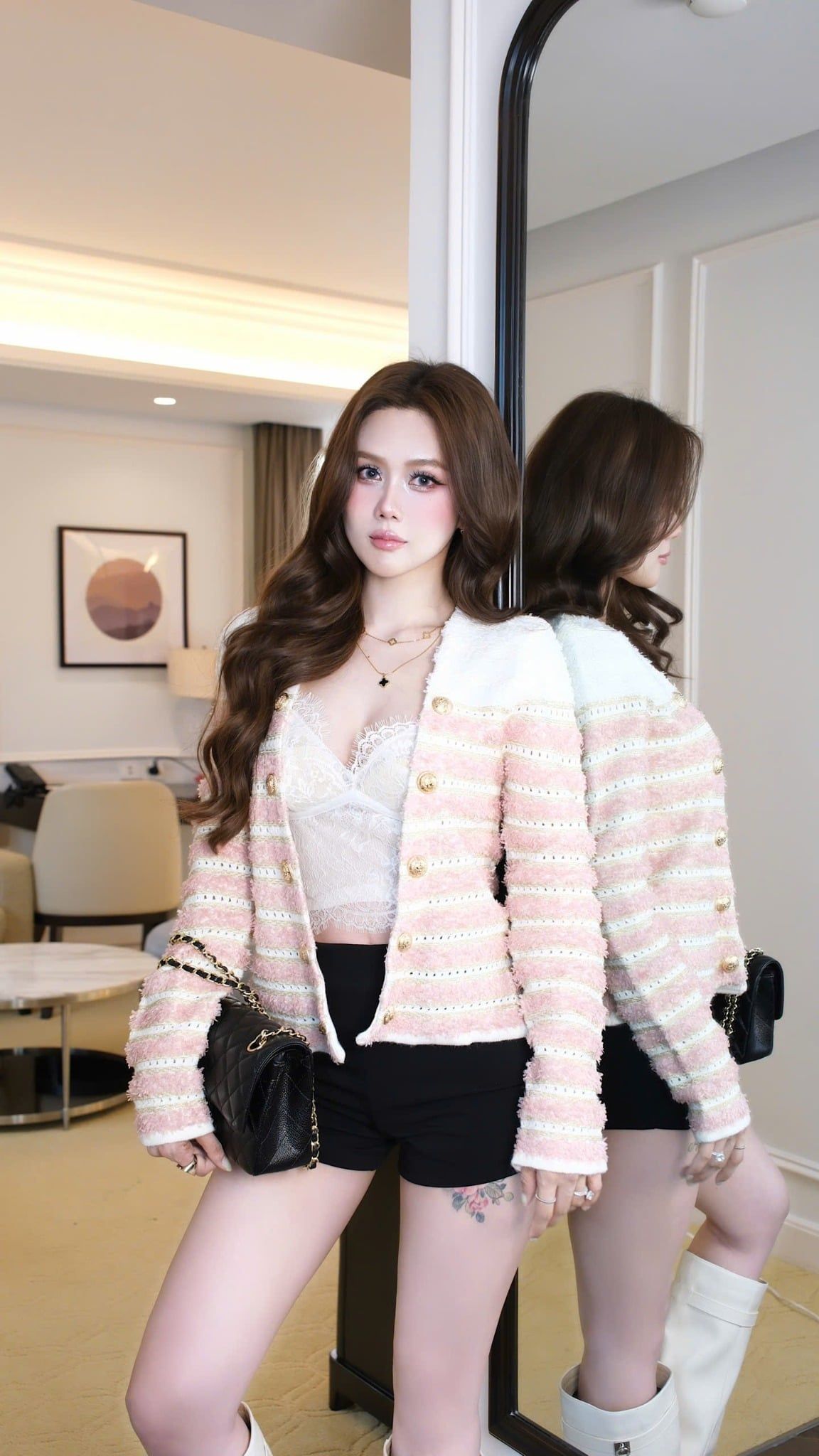 Áo Khoác Dạ Nút Vàng