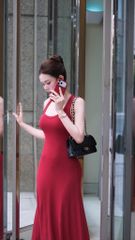 Đầm Dài Trơn Balo Đuôi Cá