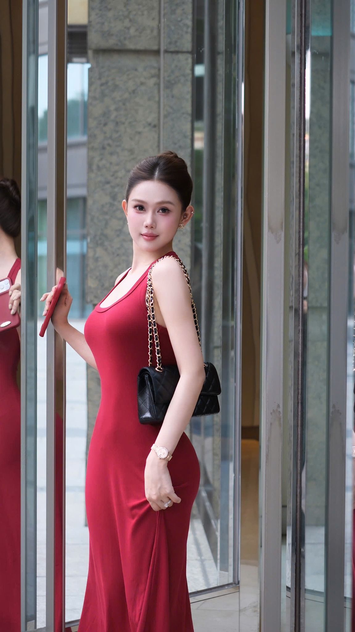 Đầm Dài Trơn Balo Đuôi Cá