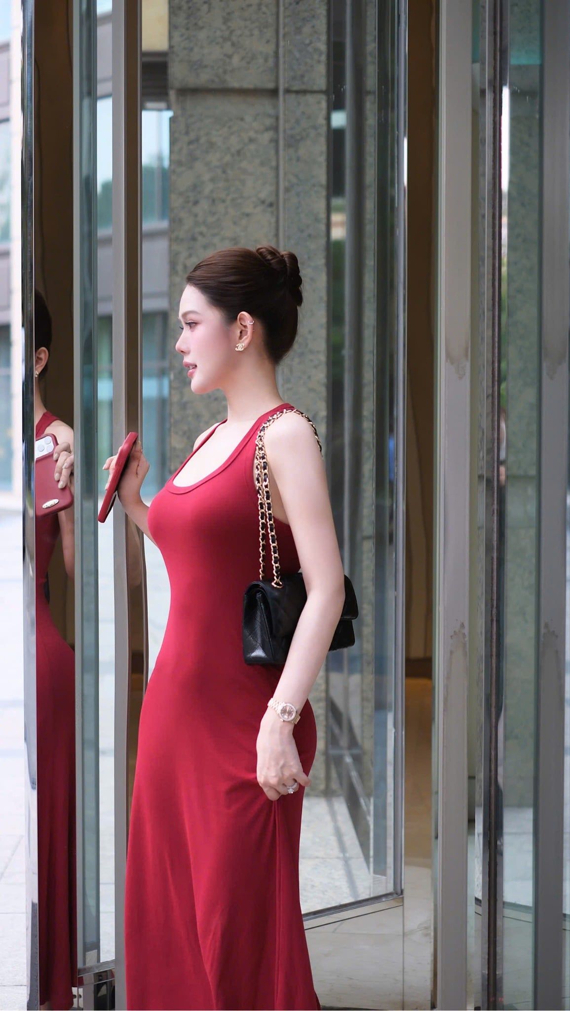 Đầm Dài Trơn Balo Đuôi Cá