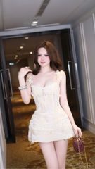 Đầm 2S Lưới Ren Đính Bướm