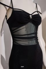 Đầm Thun Lưới Khoét Ngực