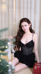 Đầm Ren Tầng Họa Tiết