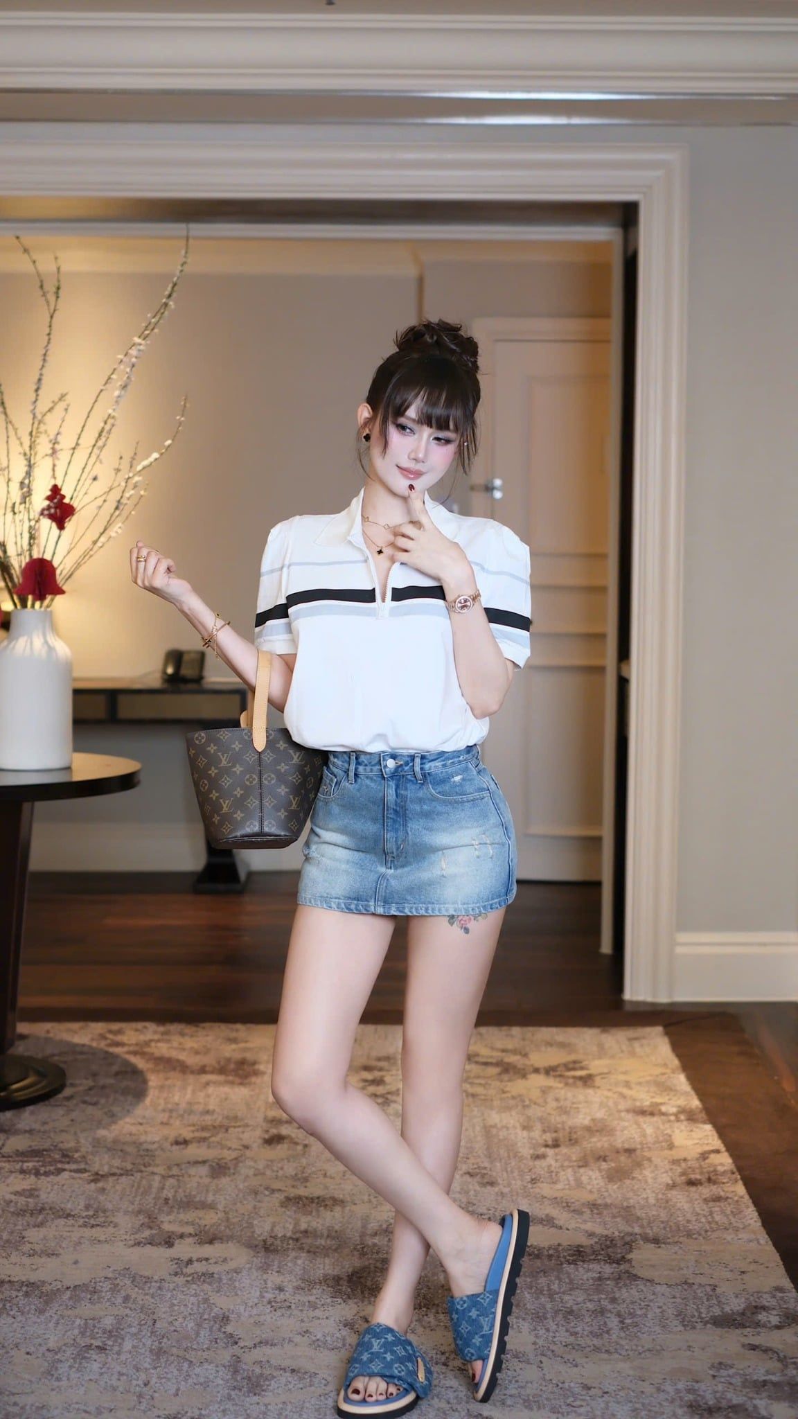 Áo Thun Cổ Sơ Mi Khóa Kéo