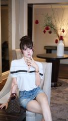 Áo Thun Cổ Sơ Mi Khóa Kéo