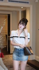 Áo Thun Cổ Sơ Mi Khóa Kéo