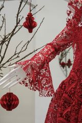 Đầm Ren Tay Loe Cổ U